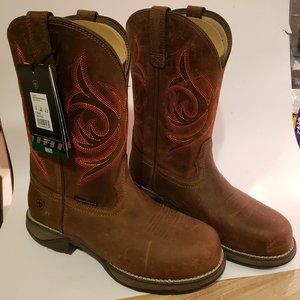 Ariat Anthem Round Toe Composite Toe (Distressed Brown) Women's Work Boots